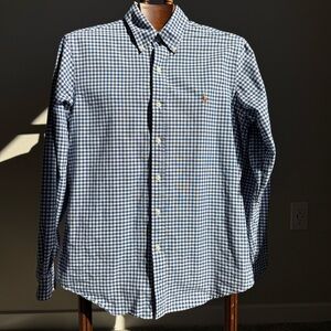 Ralph Lauren Men’s Blue & White Gingham Button Down Shirt Size M